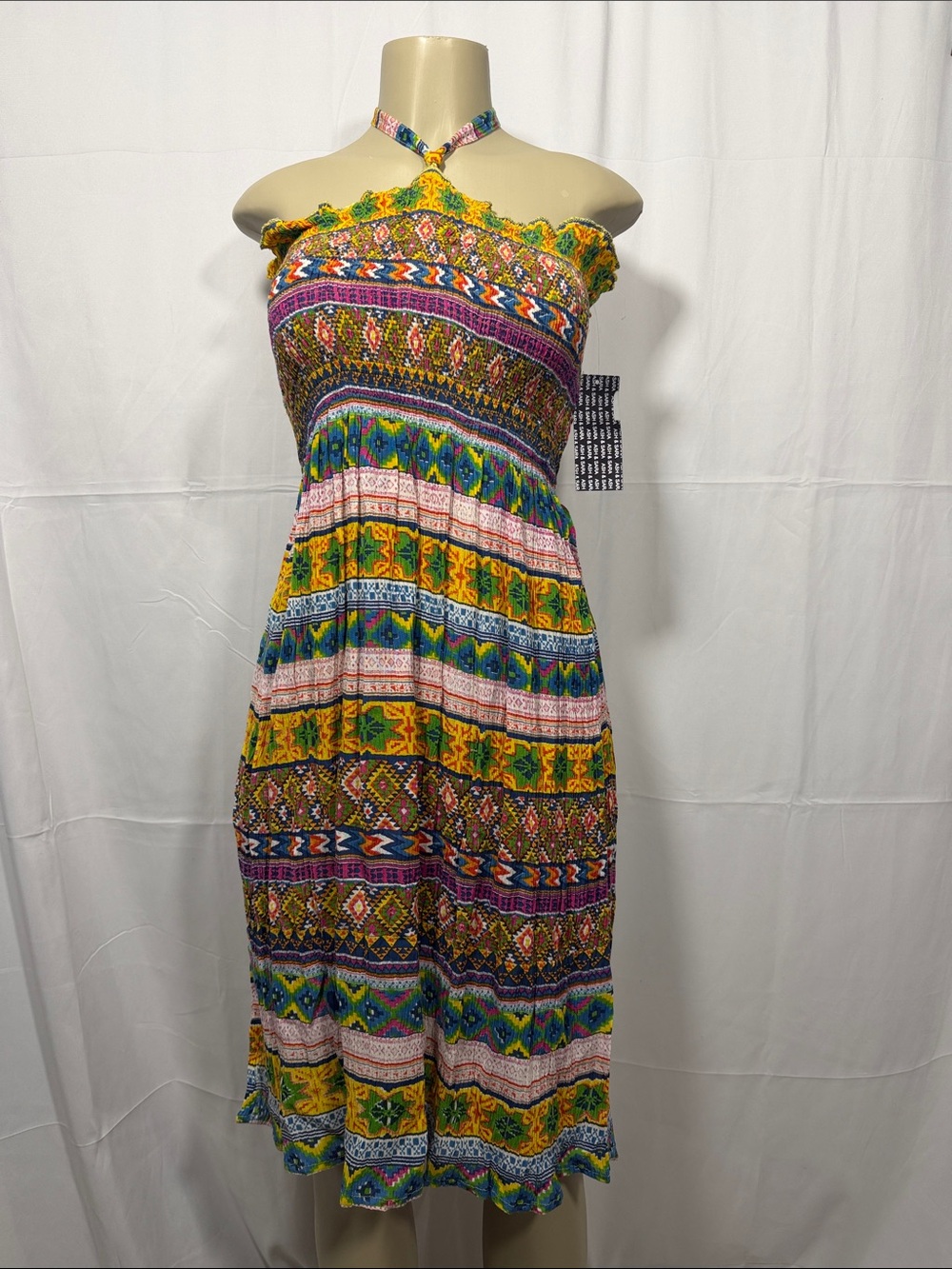 Boho Strapless Maxi Dress in Multi-Color